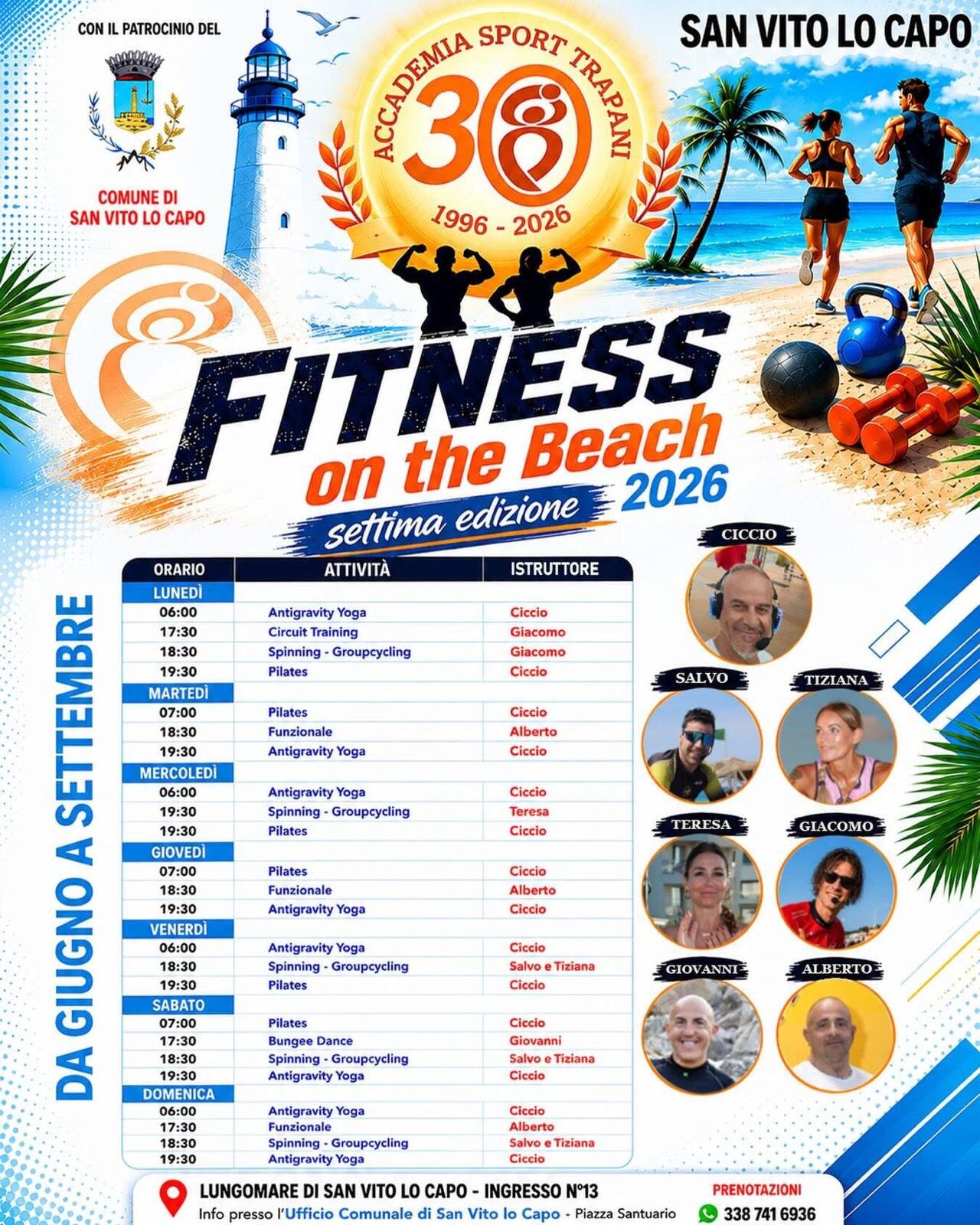 Fitness on the Beach 2026: quattro mesi di sport e benessere sul mare di San Vito Lo Capo