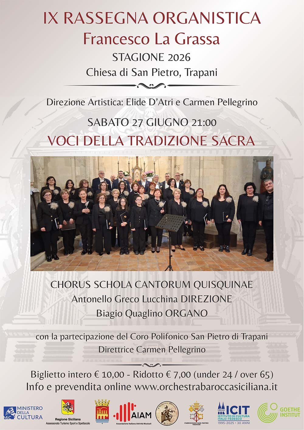 Trapani, La Grande Musica Sacra Apre La IX Rassegna Organistica “Francesco La Grassa”