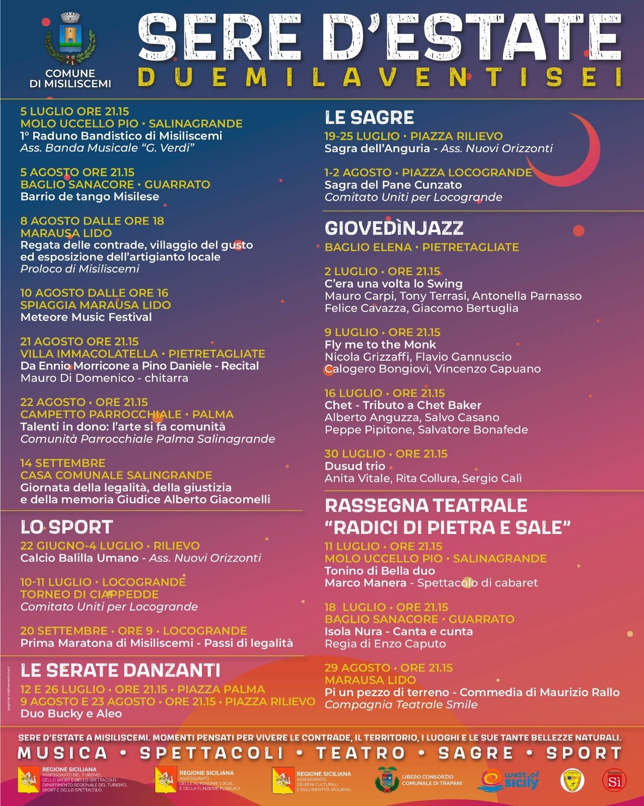 Sere D’Estate 2026: A Misiliscemi Un’estate Di Musica, Teatro, Sport, Tradizioni E Cultura