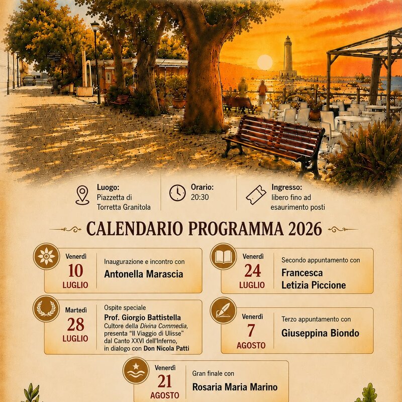 I Tramonti Di Torretta – Parole D’A…Mare: Al Via La Rassegna Letteraria Estiva 2026 A Torretta Granitola