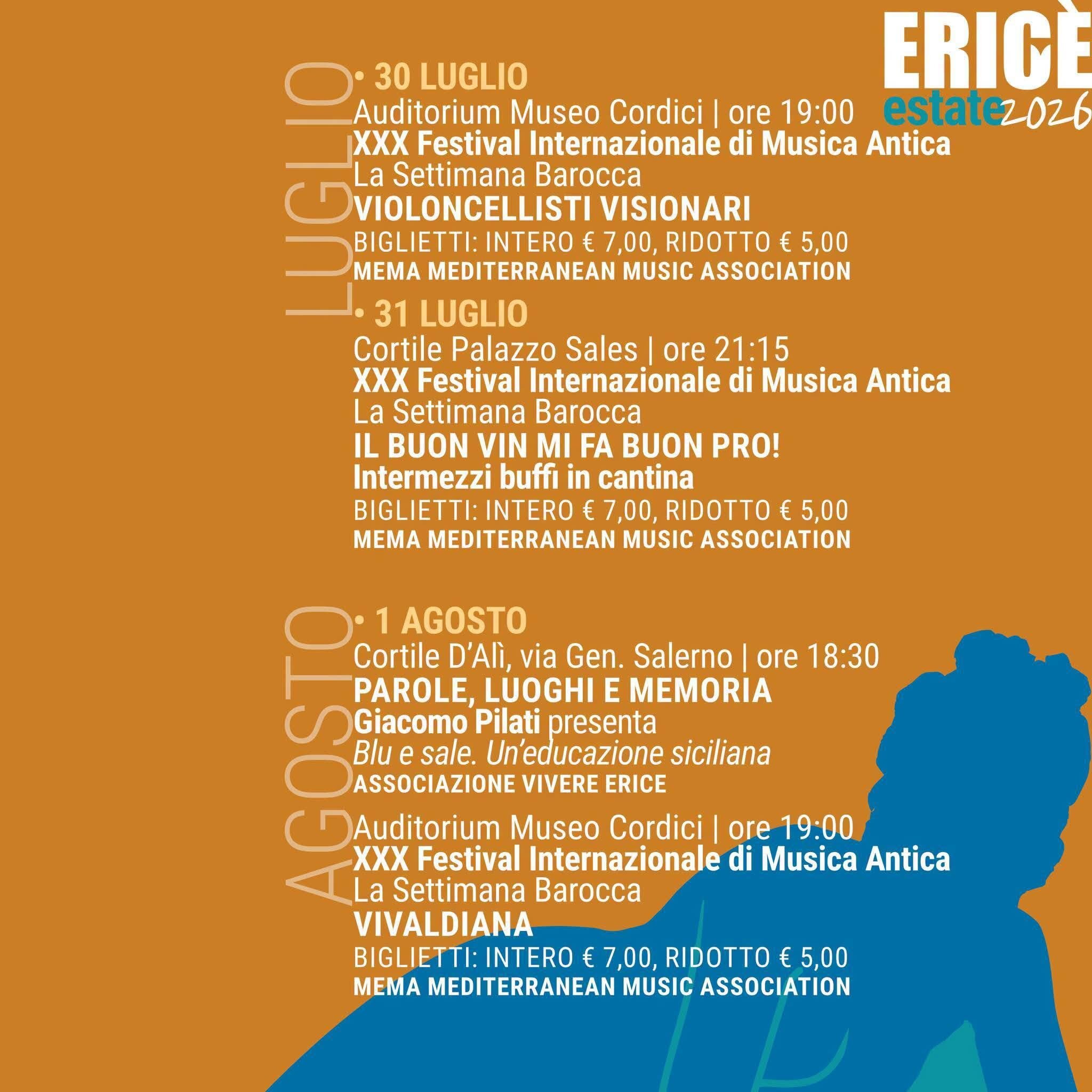 Erice Estate 2026: Il Programma Completo Degli Eventi Tra Cultura, Musica, Teatro, Cinema, Sport E Tradizioni