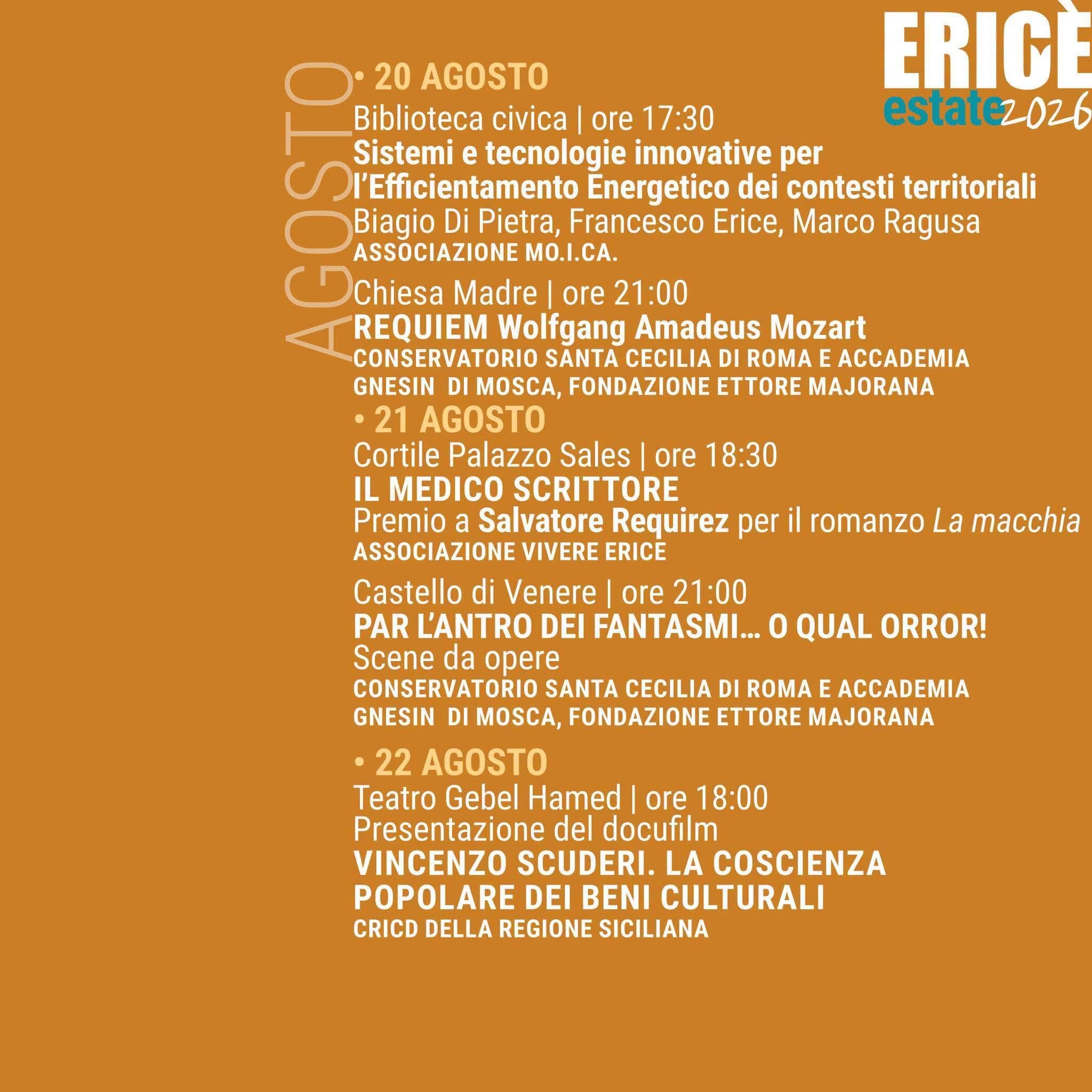 Erice Estate 2026: Il Programma Completo Degli Eventi Tra Cultura, Musica, Teatro, Cinema, Sport E Tradizioni