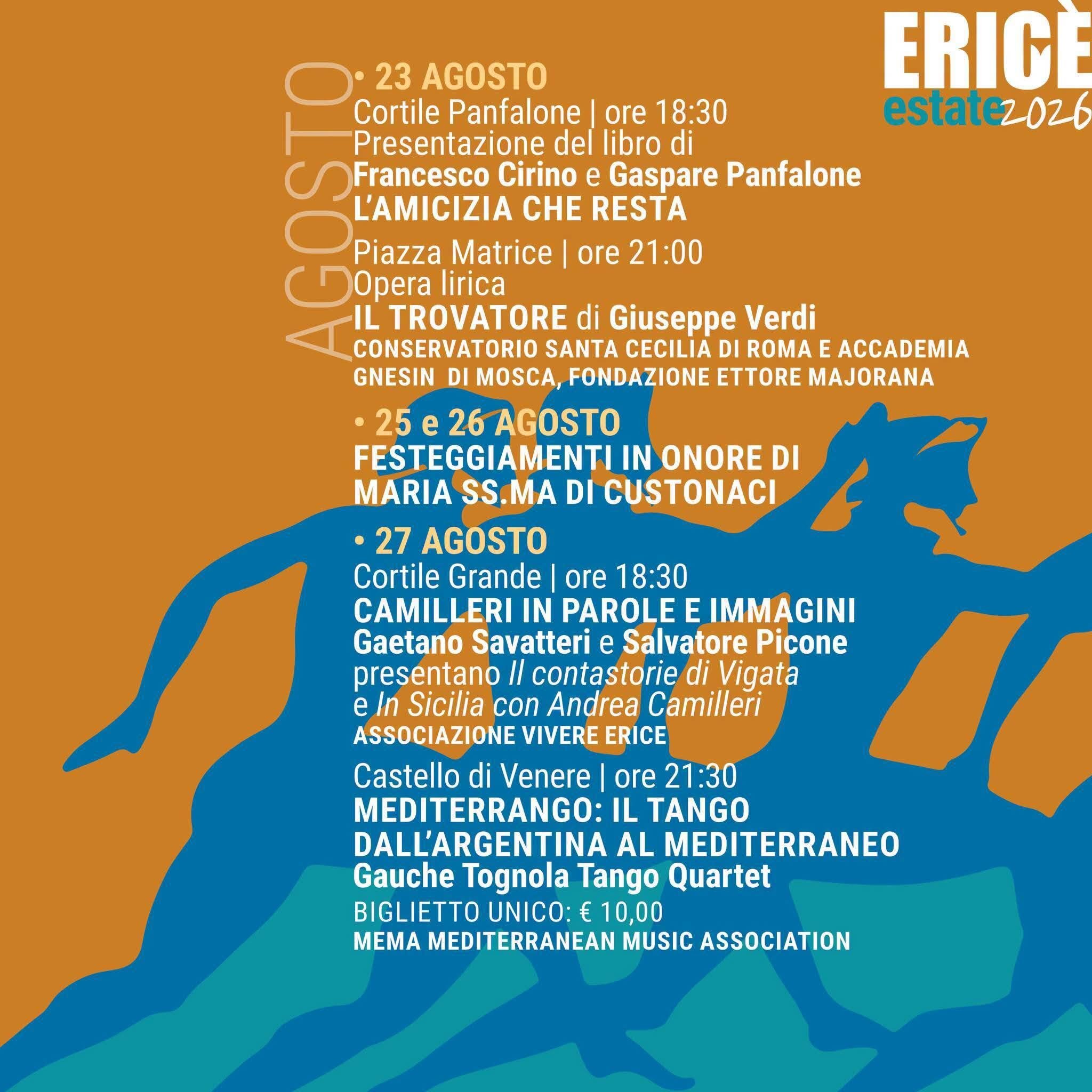 Erice Estate 2026: Il Programma Completo Degli Eventi Tra Cultura, Musica, Teatro, Cinema, Sport E Tradizioni