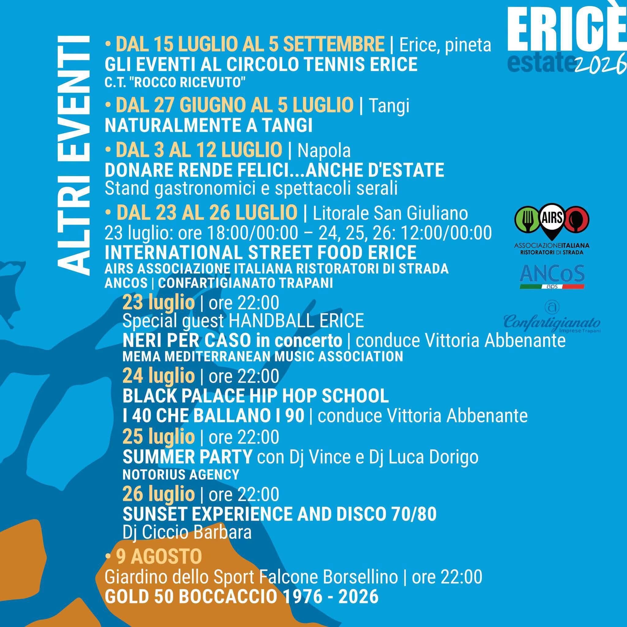 Erice Estate 2026: Il Programma Completo Degli Eventi Tra Cultura, Musica, Teatro, Cinema, Sport E Tradizioni