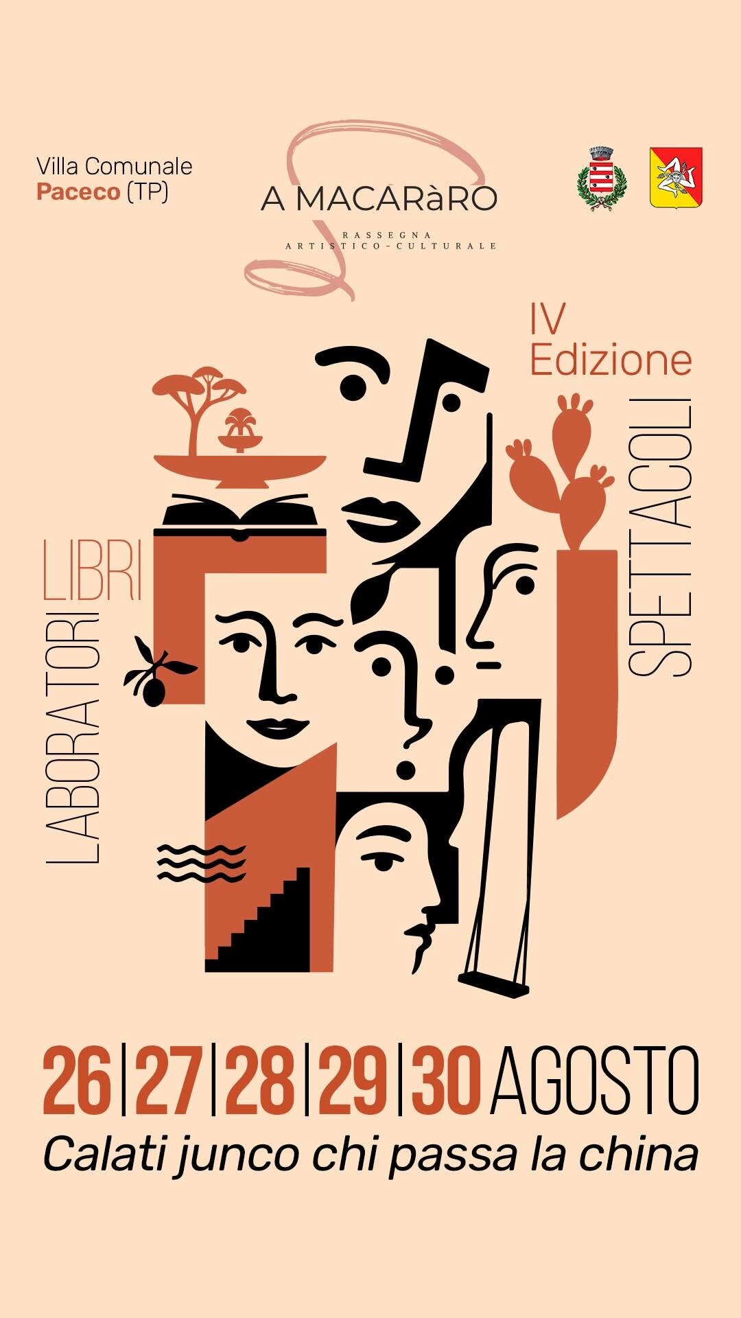 A Macaràro 2026: A Paceco Cinque Giorni Tra Teatro, Libri, Laboratori E Cultura Dal 26 Al 30 Agosto