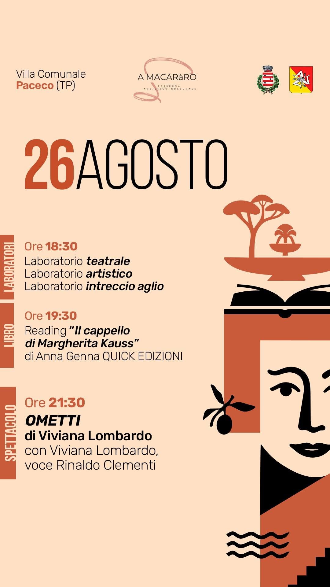 A Macaràro 2026: A Paceco Cinque Giorni Tra Teatro, Libri, Laboratori E Cultura Dal 26 Al 30 Agosto