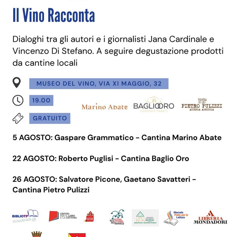 Il Vino Racconta 2026: Tre Incontri Con Gli Autori Al Museo Del Vino Di Marsala