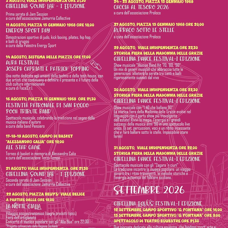 Gibellina Estate Viva 2026: Il Calendario Ufficiale Degli Eventi Dal 2 Agosto Al 13 Settembre