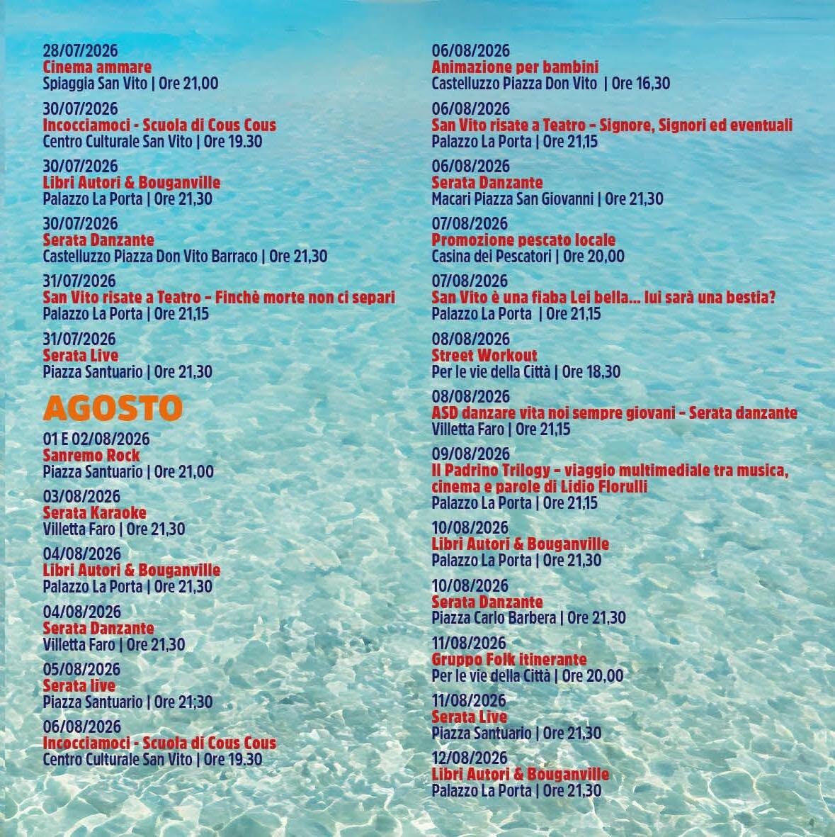 San Vito Lo Capo – Un Mare Di Eventi 2026: Il Programma Degli Appuntamenti