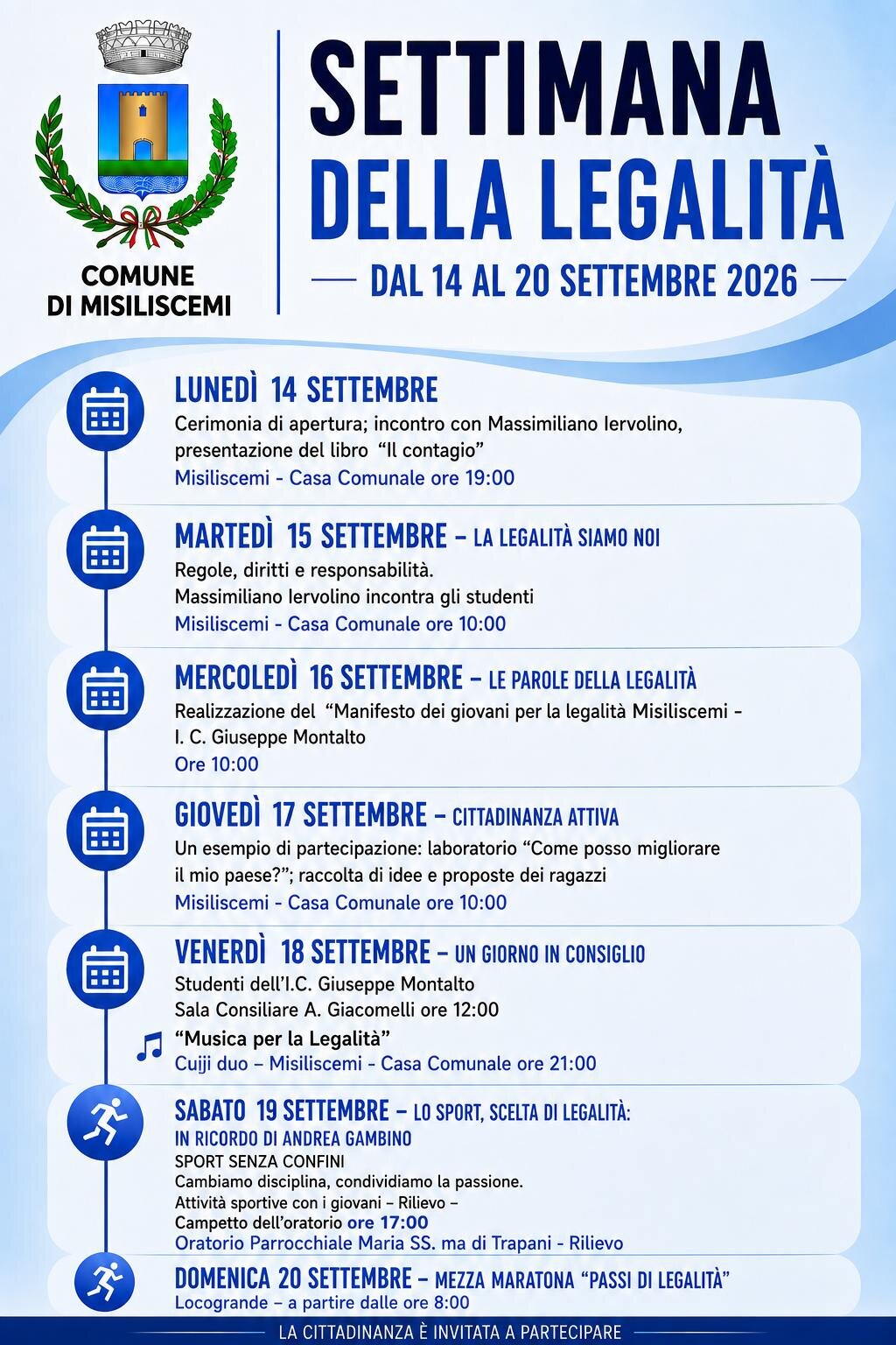 Settimana Della Legalità 2026 A Misiliscemi: Una Settimana Di Incontri, Partecipazione, Sport E Cultura