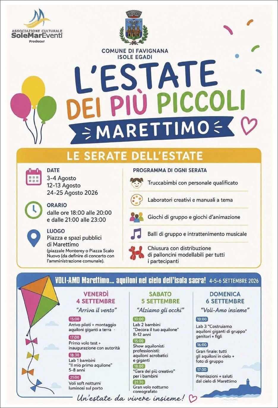 L’Estate Dei Più Piccoli A Marettimo: Tre Giorni Di Aquiloni, Laboratori E Spettacoli